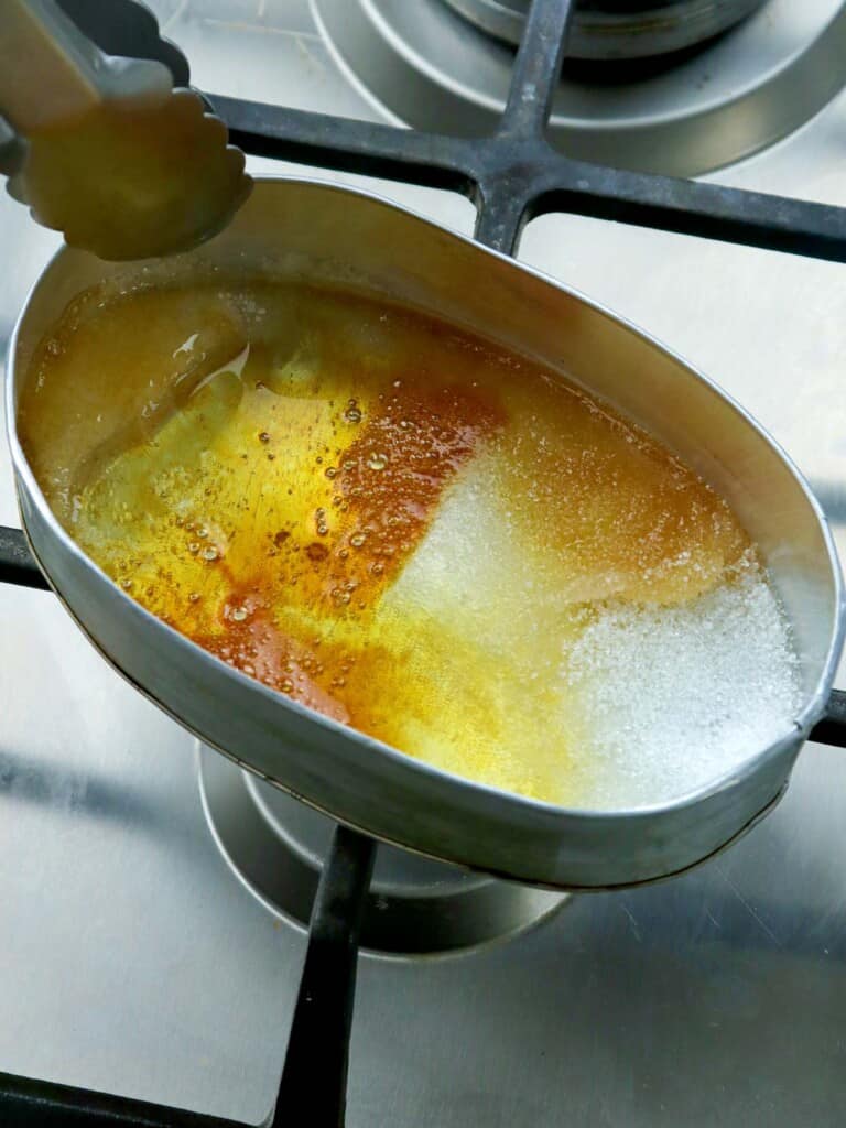 caramelizing sugar on the stove top
