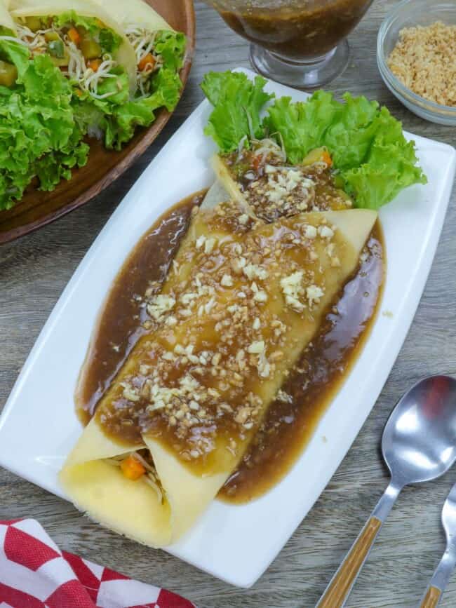 Lumpiang Sariwa with Peanut Sauce Kawaling Pinoy