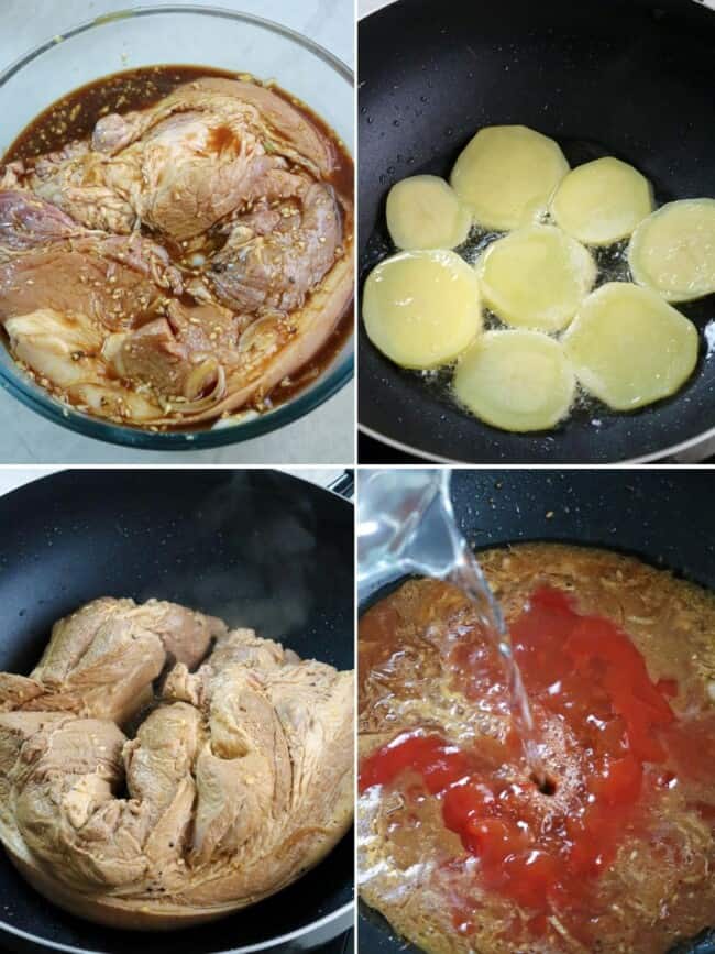 Kapampanganstyle Pork Asado with Potatoes Kawaling Pinoy