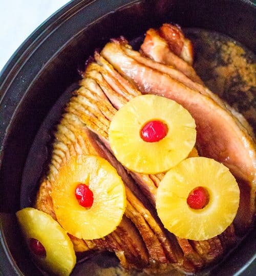 spiral ham with pineapples cooked in a crockpot