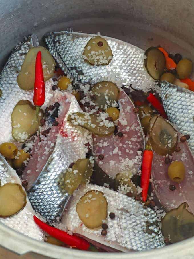 ingredients for bangus sardines in a pressure cooker