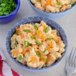 Hawaiian macaroni salad in a bowls.