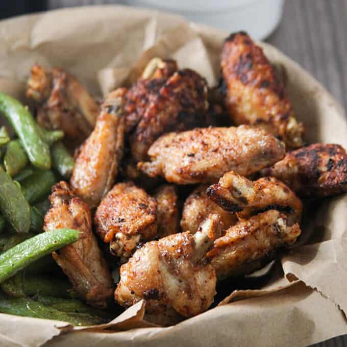 Tamarind Chicken Wings in a brown-paper lined basket