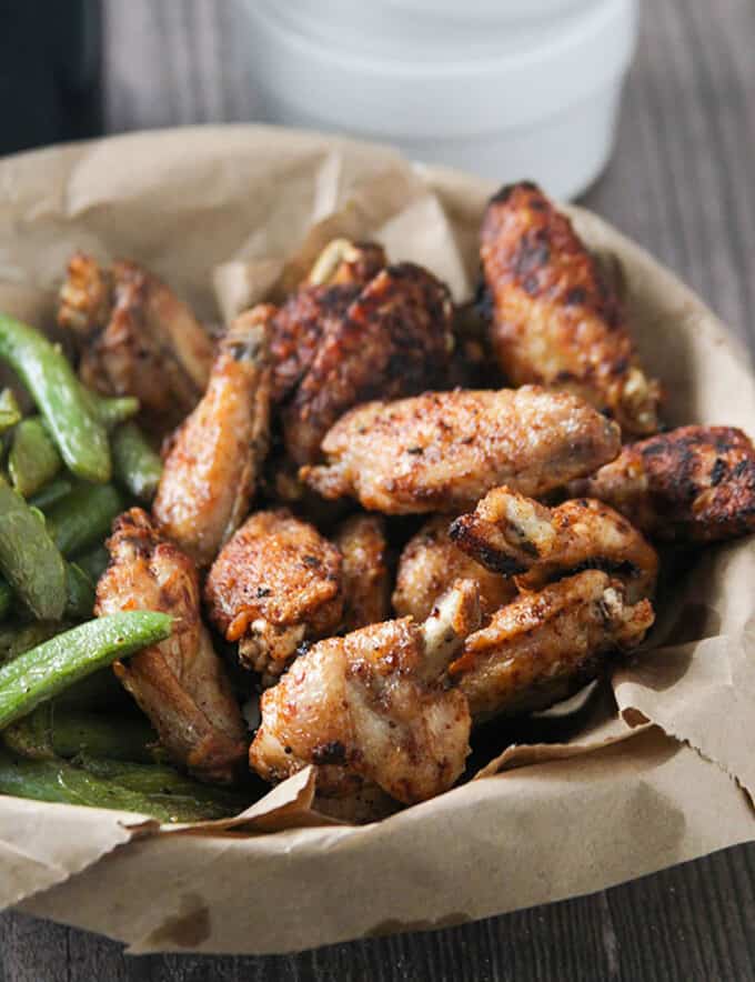 Tamarind Chicken Wings in a brown-paper lined basket