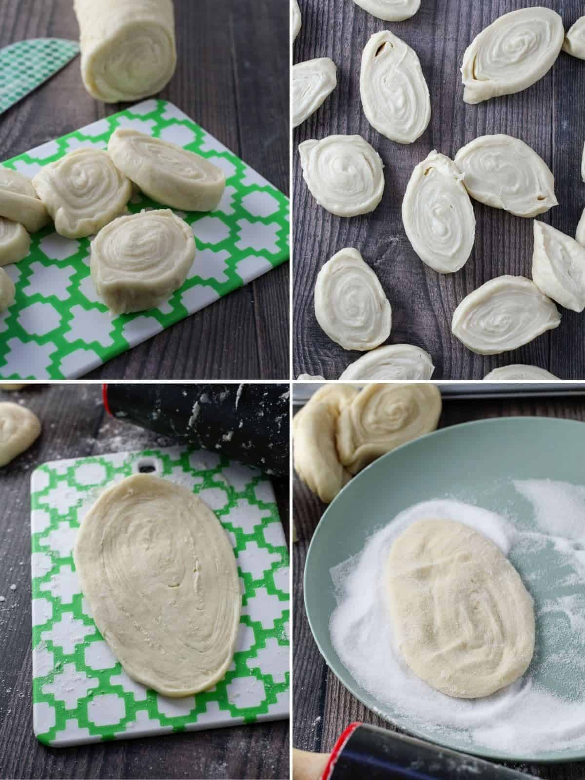 shaping and rolling the otap cookies in sugar for baking