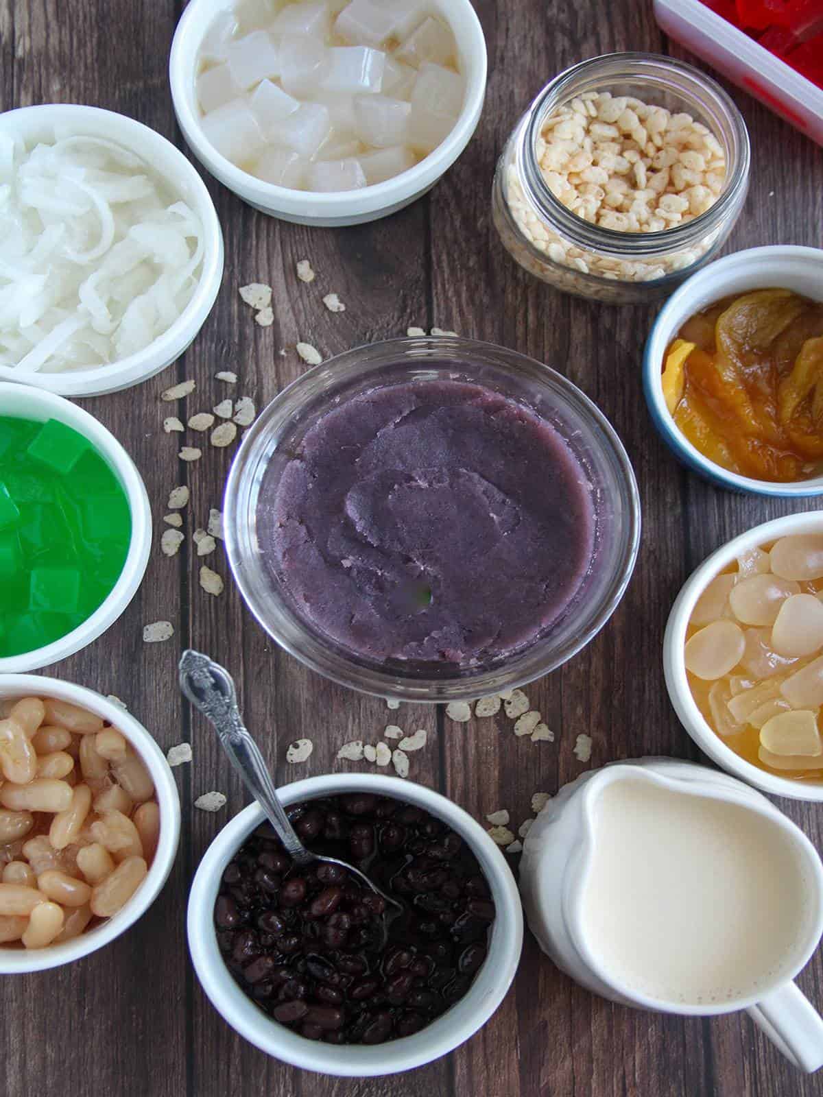 ingredients for halo-halo