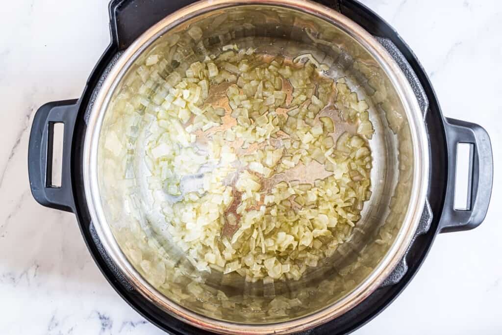 sauteing garlic and onions in the Instant Pot