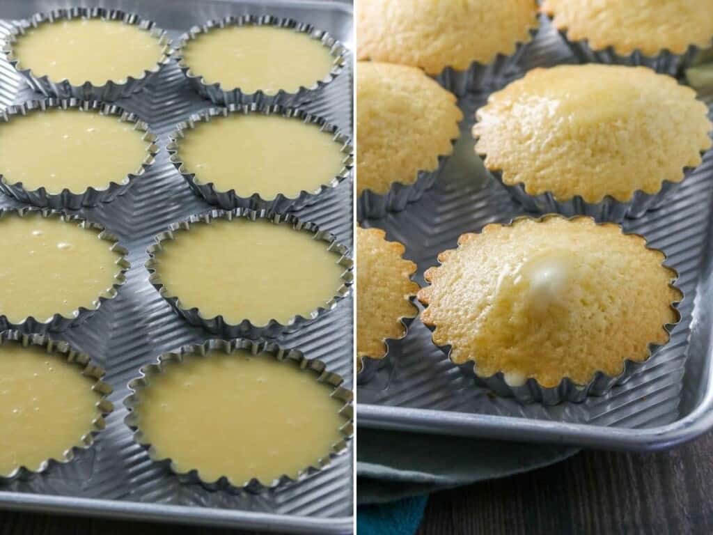 baking the torta cake in mamon molds