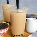 Instant Pot Boba Milk Tea in plastic cups with straws