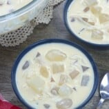 White Salad in blue bowls