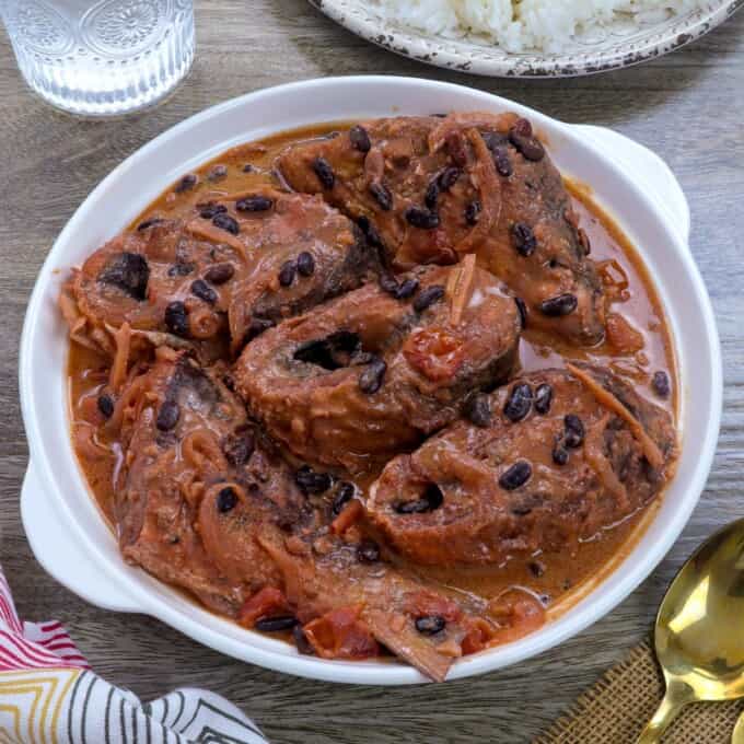 Totsong Bangus in a white serving bowl