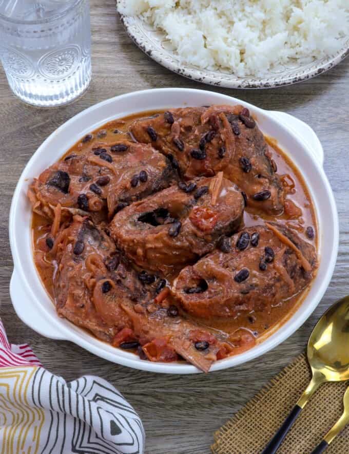 Totsong Bangus in a white serving bowl