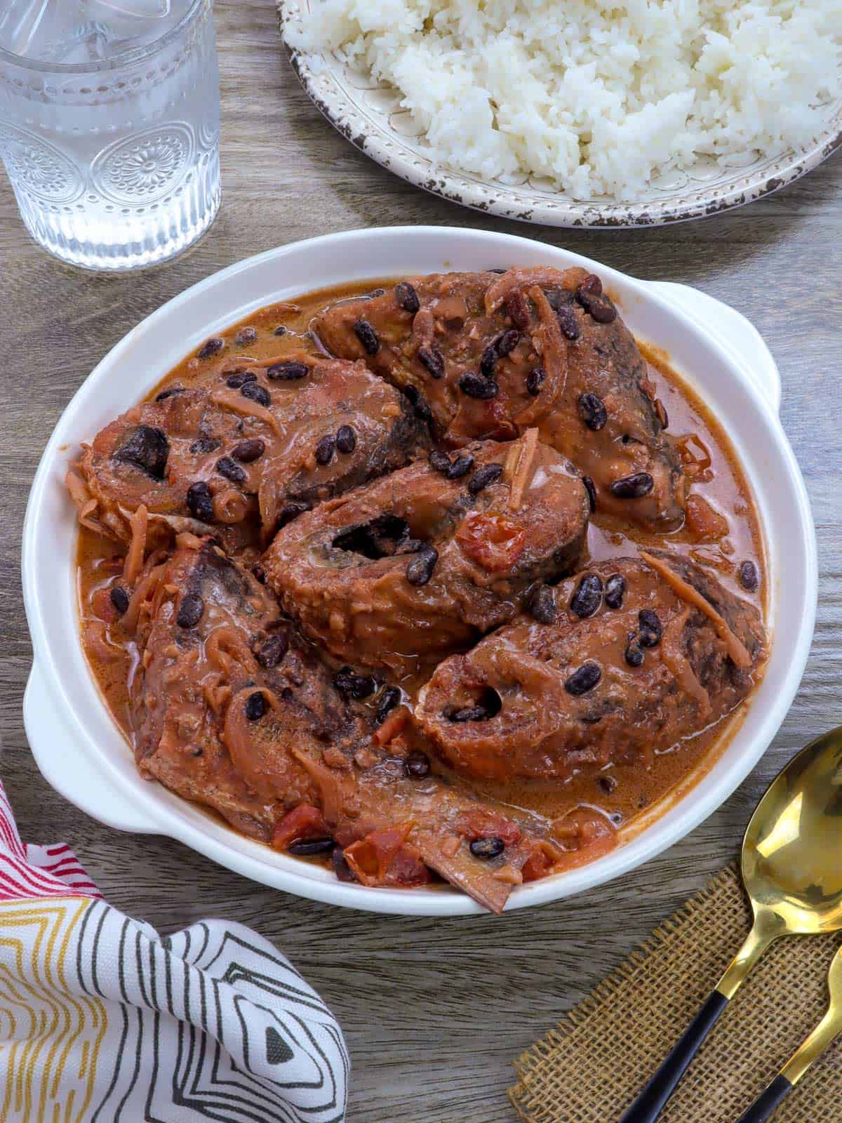 Totsong Bangus in a white serving bowl