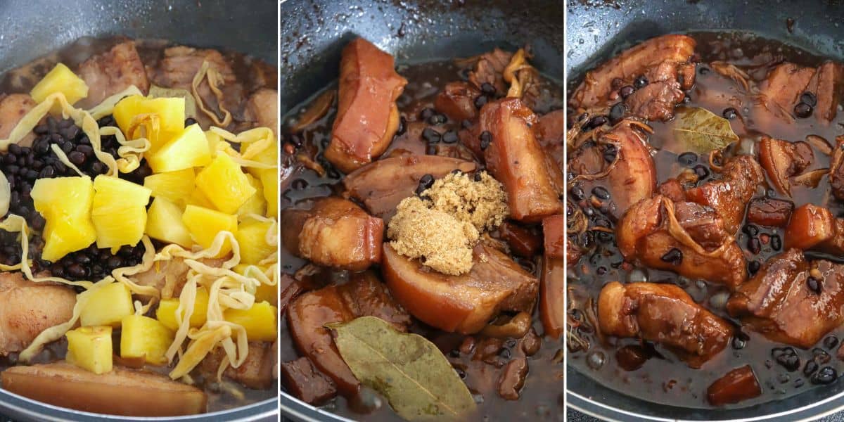 cooking humba in a pan.