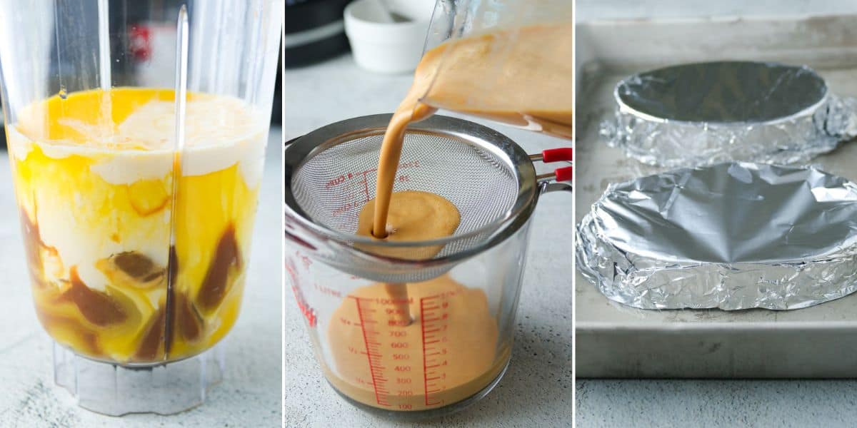 making dulce de leche flan.