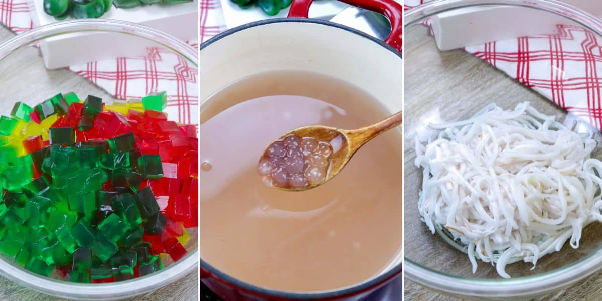 preparing sago, gulaman, and buko.