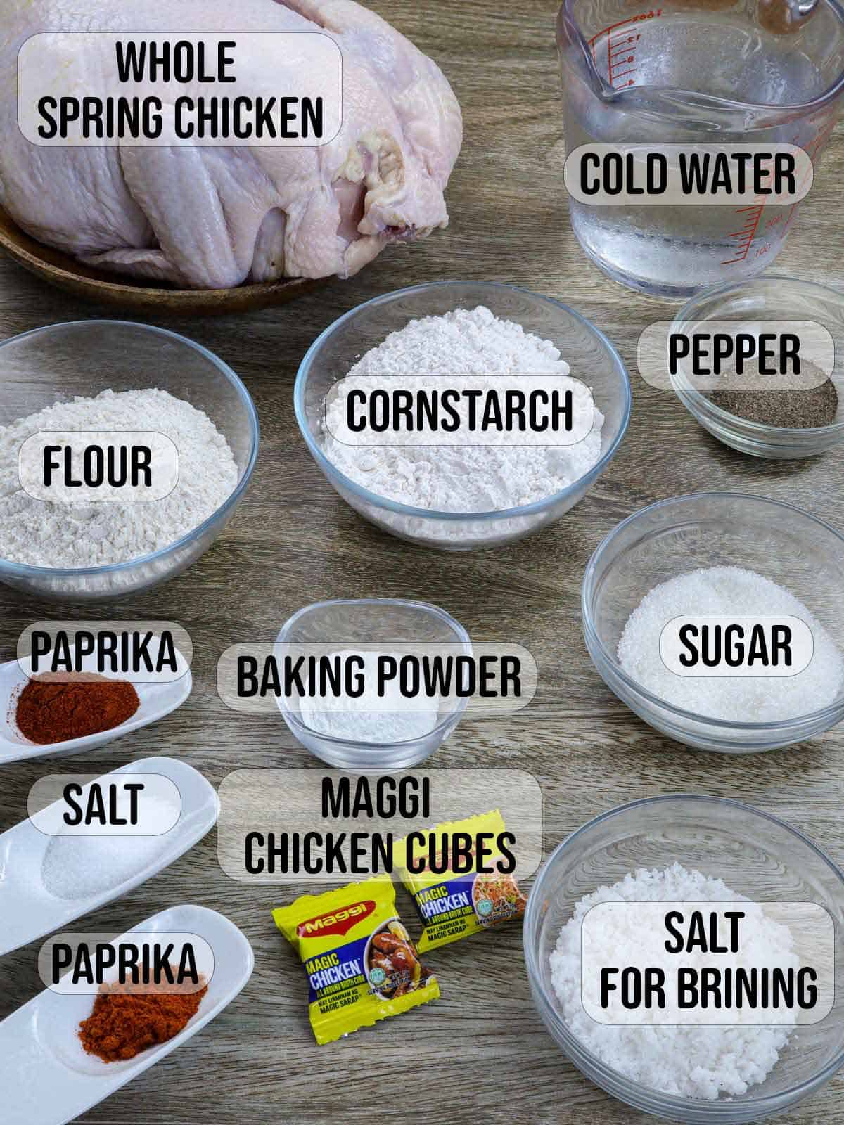 ingredients for kanto fried chicken.