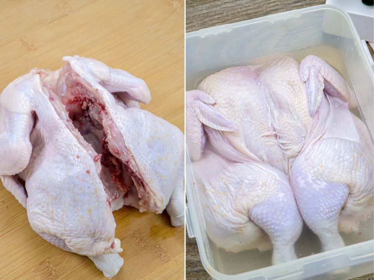 brining spatchcocked chicken.